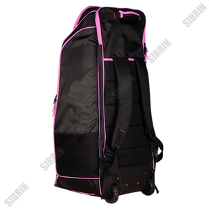 SIBRIN <b>Black</b> for Waterproof Unisex Stand Cricket Kit Bag Wheels <b>Backpack</b> Straps Shoe Compartment <b>Large</b> Capacity Duffle Trolley - Product Image 4