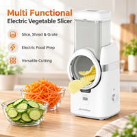 Trancheuse à légumes électrique à moteur AC haute puissance 5 en 1, râpe, hachoir, protection de sécurité, détachable, lavable