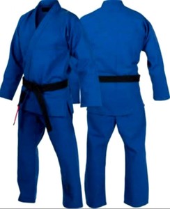 Bolton <b>Blue</b> Judo Gi Uniform 100% Cotton Adult Unisex Martial Arts Wear Black Belt Set Durable Plain Dyed Loose Fit 160g - Product Image 1