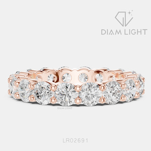 Bague de fiançailles en or blanc 14 carats avec diamant de laboratoire de 3,15 carats, coupe ronde, bague de mariée, certifiée IGI, bijoux fins, cadeau - Product Image 3