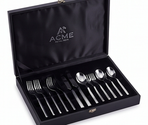 Luxury <b>Grid</b> Textured Mirrored Stainless Steel Flatware Set Tarnish Resistant Ideal For Restaurant Elegant Dinnerware And Party - Product Image 3