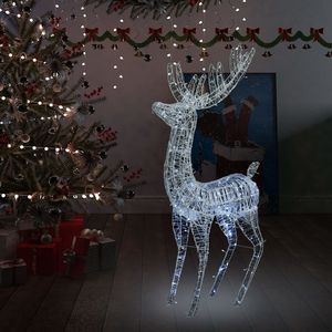 Xxl 6 Ft Acryl Kerst Rendier Met 250 Led Koud Witte Kerstverlichting - Product Image 1