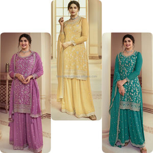 Launching 3 Pices Ready Made <b>Kurti</b> - Plazzo With Dupatta - Product Image 3