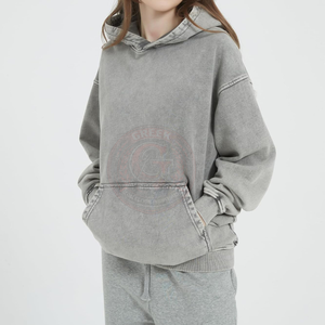 Sudadera con Capucha Vintage de Algodón Grueso para Mujer, Interior Suave Cepillado, Diseño Casual Oversize Estilo Urbano - Product Image 5
