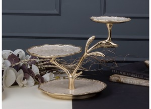 Handmade Unicorn Handicraft 3 Tier Wood Round <b>Cake</b> <b>Stand</b> Dishwasher Safe Dessert Display India Made - Product Image 3