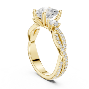 Anillo de Compromiso de Oro Sólido de 14K con Diamante Cultivado en Laboratorio de Corte Brillante en Forma de Corazón, 2 Quilates, VS VVS EF, Estilo Lujoso para Boda - Product Image 3