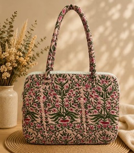 Handmade <b>Laptop</b> <b>Bags</b> High Quality Business Portfolio Quilted Cotton Shoulder Bga <b>Sleeve</b> Zipper Closure Fashion Soft Daily - Product Image 2