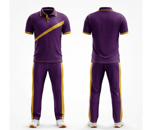 Custom Full Sublimation <b>Cricket</b> Uniform Manufacturer | Men Women Youth <b>Cricket</b> Wears Polo Shirt and Trouser Full Team - Product Image 2