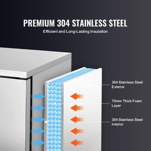 Congelatore rapido commerciale da 80 L/2,8 piedi cubi con 3 vassoi e 4 modalità di congelamento, attrezzatura di refrigerazione per cucina - Product Image 6