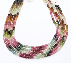 Cuentas facetadas de turmalina multicolor natural de 5 mm, cuentas sueltas de turmalina sandía para la fabricación de joyería, por mayor. - Product Image 1