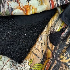 Sari de crepé de vidrio de alta calidad y exclusivo para fiestas, con blusa bordada con cuentas, precio al por mayor de Royal Export - Product Image 4