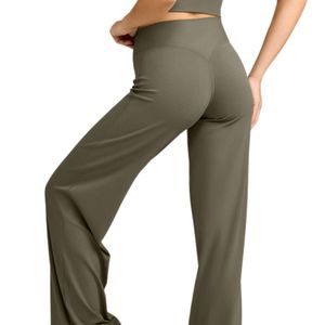 Ensemble de pantalons de yoga évasés personnalisés pour femmes, leggings de fitness taille haute doux, vêtements de sport à jambes larges, fournisseur OEM ODM - Product Image 2