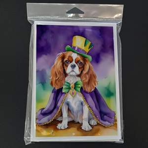 Cavalier Spaniel King of Mardi Gras การ์ดอวยพร8ใบขนาด A7แปลกๆ5x7พร้อมซอง - Product Image 3
