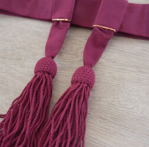 Ceinture de taille rouge cramoisi avec pompons, style cérémonial haut de gamme, ceinture d'épaule et de taille pour robe de cérémonie, accessoires d'uniforme - Product Image 5