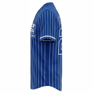 Ventes en gros de maillots de baseball personnalisés pour hommes, manches courtes, col en V uni, évacuation de l'humidité, séchage rapide, coupe régulière, adulte, 100% polyester - Product Image 4