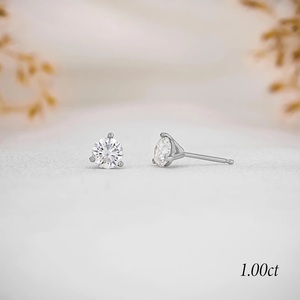 Boucles d'oreilles à visser en moissanite VVS de 3 mm à 10 mm |   Clous d'oreilles en argent sterling 925 de luxe avec diamants |   Bijoux Hip Hop classiques unisexes - Product Image 4