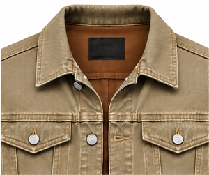Veste en jean kaki pour homme, col rabattu, boutonnée, décontractée, printemps - Product Image 6