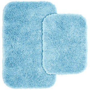 Solid Color Cotton Bath <b>Mats</b> Rectangle Non-Slip Rubber Backing 2 Piece <b>Set</b> Classic Style Home Use - Product Image 4