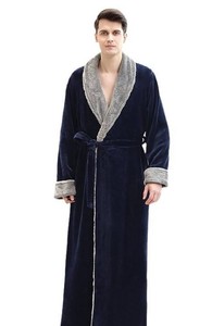 Pijama de Franela para Hombre, Otoño-Invierno, Manga Larga, Forro Polar, Grueso, Cálido, Suave, Casual, Holgado, con Cordones Laterales - Product Image 5