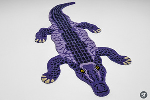 Alfombra de Lana Tejida a Mano con Diseño de Animales, Color Morado, Venta al Por Mayor, Tamaño Personalizado, Proveedor de Decoración para el Hogar - Product Image 6