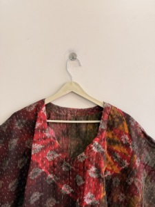 Women's Bohemian <b>Patchwork</b> Blouse Sleeveless O-Neck Loose Fit Batik Print Cotton Viscose Top All Seasons Eco-Friendly - Product Image 6