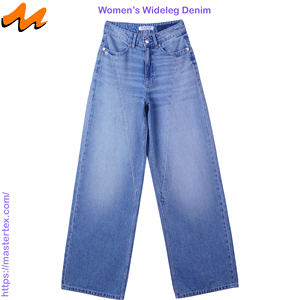 Vaqueros de mujer de pierna ancha, cintura alta, casuales, elegantes, de lavado oscuro, con corte y costura, rasgados, de algodón, poliéster y elastano, 10.47 oz - Product Image 1
