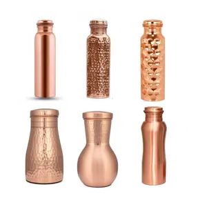 Design Kupfer-Wasserflasche aus reinem Kupfer kundenspezifische Trinkwasserflaschen aus reinem Kupfer vom Hersteller von LUXURY CRAFTS