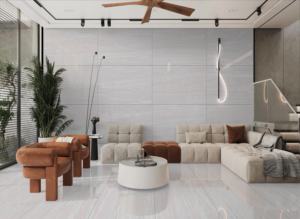 Carreaux de porcelaine contemporains effet cristal mat, dimensions 800x1600, 1200x1800, 750x1500 mm. Carreaux modernes pour salon, cuisine, salle de bain. - Product Image 2