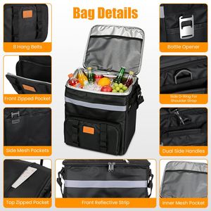 "35L Insulated <b>Rolling</b> Cooler Bag with Telescopic Handle & Wheels for Cans-Portable Lunch <b>Backpack</b>" - Product Image 3