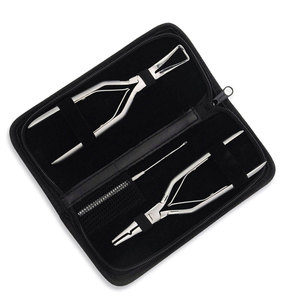 Kit professionnel d'outils de pose et de retrait d'extensions capillaires en gros, incluant des pinces et des ciseaux - Product Image 4