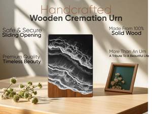 Urna artesanal de palisandro y resina, caja de recuerdo personalizada para cenizas humanas, tamaño mediano 9x5.5. - Product Image 2