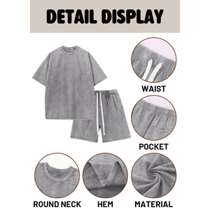 Ensemble sportif pour homme, été, respirant, 2 pièces, t-shirts à manches courtes et shorts, style streetwear et décontracté. - Product Image 6