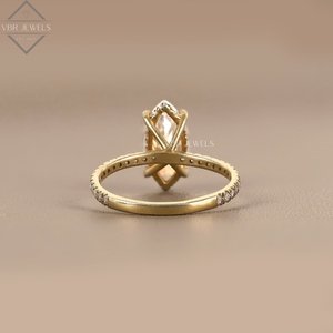 Bague de luxe en diamant marquise en or jaune avec pavé de diamants, pour fiançailles, mariage, bijoux de mariée, cadeau pour femme, fournisseur de bijoux fins - Product Image 4