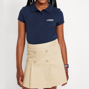 เสื้อโปโลเด็กนักเรียนแขนสั้นผ้าปิเก้สีฟ้าอ่อนพร้อมโลโก้แบบกำหนดเอง - Product Image 5