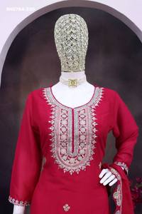 Collection Premium Design Moderne en Soie Chinon avec Broderie et Travail Zarkan - Ensemble Lehenga-Kurta & Dupatta - Collection Aïd & Diwali - Product Image 3