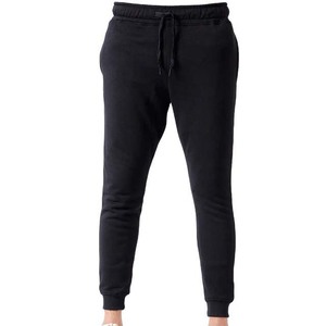 Jogging unisexe en coton noir, taille élastique, poches latérales, coupe décontractée, longueur intégrale, pour l'automne, couleur unie, respirant - Product Image 4