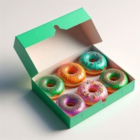 Carpeta de exhibición ecológica de materiales reciclados con relieve para donuts, pasteles, sushi y patatas fritas