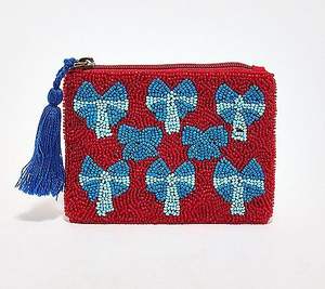 Pochette à monnaie élégante en perles de rocaille de créateur, brodée de perles - Product Image 5