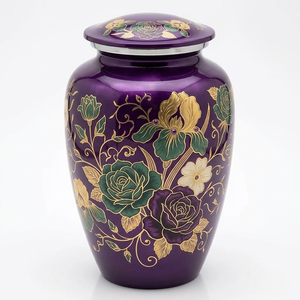 Premium Cremation Urn for Human Ashes Adult Handcrafted <b>Large</b> Metal Funeral Memorial Metal <b>Jar</b> Custom Colour Ashes Holder Vessel - Product Image 4