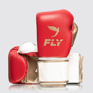 Gants de boxe de luxe professionnels pour la lutte, fabrication OEM personnalisée, cuir rouge, or, blanc, durables, haute performance, pour le sparring - Product Image 1