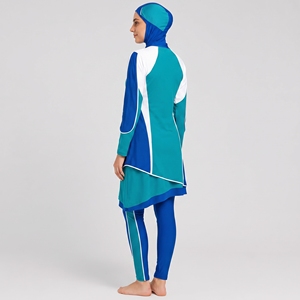 Ensemble Burkini Modeste 4 Pièces Personnalisé pour Femme, Hijab Modeste Grande Taille Imprimé, Ensemble Burkini 4 Pièces Écologique - Product Image 5