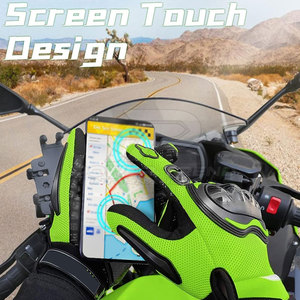 Gants de moto en cuir véritable respirant, durables et de qualité supérieure, compatibles avec les écrans tactiles, à doigts entiers, avec support de sécurité réglable - Product Image 5