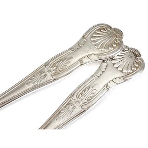 Antique Silver Salad Servers Set With Ornate Fruit Design Metal Serving Spoon And Fork For Elegant Table Settings - Product Image 4