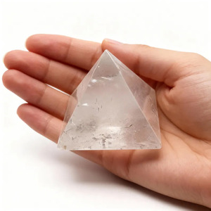 Venta al por mayor de cristales de ágata piramidal Muntaha de 30-35 mm hechos a mano, cristales de Reiki a granel, cuarzo transparente de calidad premium, metafísico, Khambhat, India - Product Image 3
