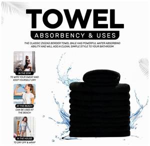 Toalla de Baño de Lujo para Hotel, de Algodón Negro, Suave, Absorbente y Duradera, 580 GSM, 70x140 cm, Stock en la UE - Product Image 1