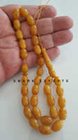Perles de prière islamiques Tasbih Misbah Subha en résine ambrée mate 33 chapelet musulman ovale Dhikr Zikr Tasbeeh pour cadeau de méditation Namaz
