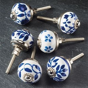 Pomo de Gabinete de Cerámica con Forma de Flor, Diseño Tradicional Naranja para Muebles de Cocina, Tirador Duradero - Product Image 2
