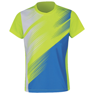 Ensemble de tenue de tennis respirante pour homme, best-seller 2026, chemise à manches courtes vert lime, imprimé numérique, vêtements de sport en polyester - Product Image 3