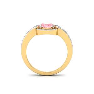 Anillo Solitario de Diamante Cultivado en Laboratorio con Corte Redondo y en Forma de Pera, Chapado en Oro de 10K, de Lujo para Mujer - Product Image 4