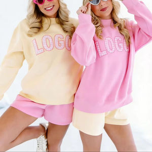 Achetez un sweat-shirt à capuche surdimensionné pour femme avec logo personnalisé, manches longues, épaules tombantes, respirant, écologique, décontracté - Product Image 1